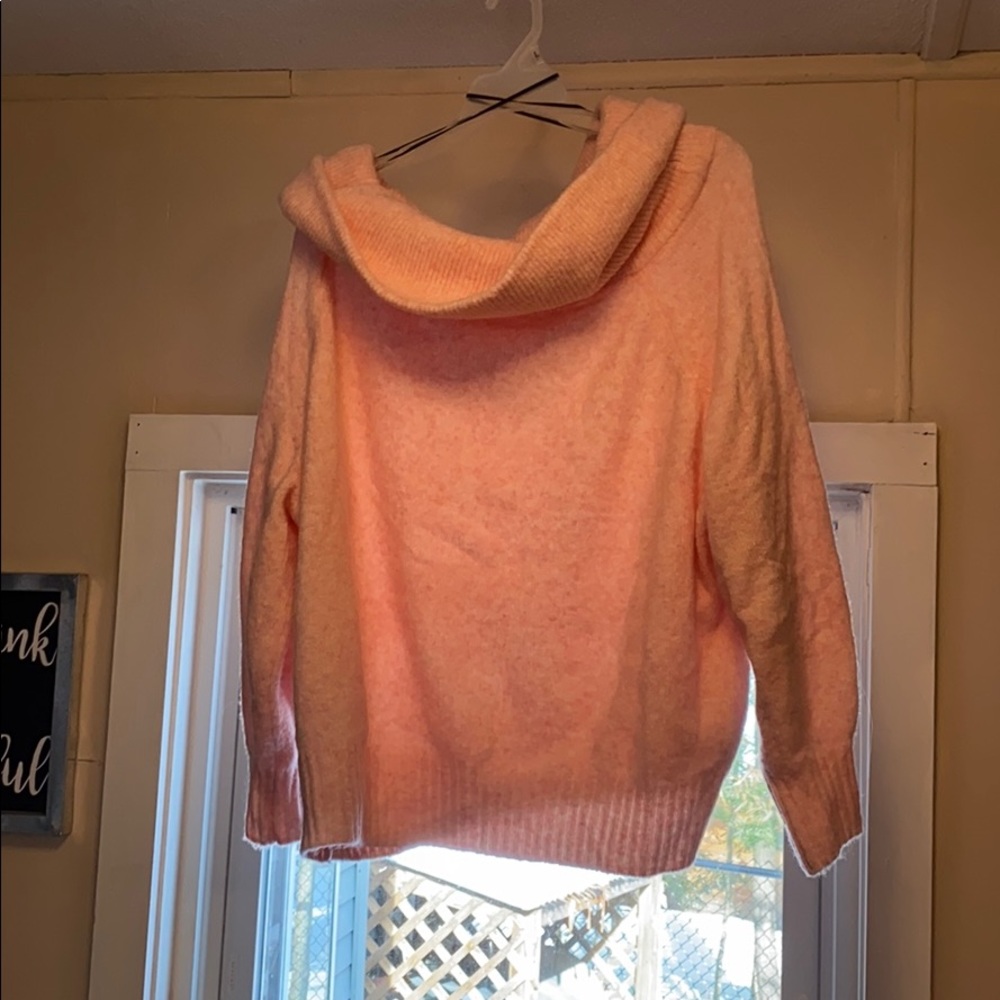 Off the shoulder sweater.